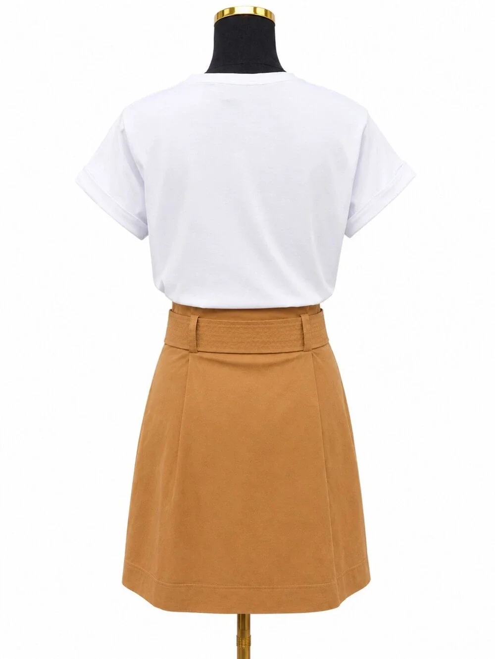Veronica Beard Jeans Melany Dress White Camel Belted Utility NWT Size M